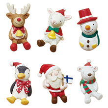 Muñeco de nieve de árbol de Navidad, muñeco de nieve, ciervo, Sant Claus, figurita decorativa en miniatura, jardín de hadas de resina artesanal, adornos de juguete, TNJ087 2024 - compra barato
