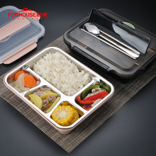 Stainless Steel Lunch Box Food Storage Container Bento With Spoon and Chopsticks Bento Lunch Box Dinnerware 2024 - buy cheap