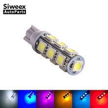 1Pcs T10 W5W 13 SMD 5050 LED 194 168 192 Auto Car Side Marker Light License plate Reading Bulbs Wedge Lamp 6-Colors DC 12V 2024 - buy cheap
