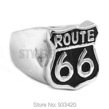 Wholesale  Route 66 Ring Mother Road USA Highway Motor Biker Ring Stainless Steel Jewelry Historic Route 66 Ring SWR0277B 2024 - buy cheap