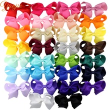 30pcs/lot 4" Grosgrain Hair Bows Barrette Solid Ribbon Hair Clips For Women Hot-sale DIY Girls Hair Accessories For Kids Party 2024 - buy cheap