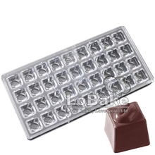 Brand new 36 cavities square ladder-shaped with peas bean heavy hard polycarbonate chocolate mold ice cube mould cake tools 2024 - buy cheap