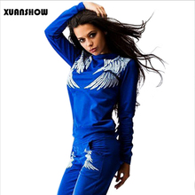 2021 Autumn and Winter Women Casual Long-sleeved Tracksuit Suit Printed Wings 2024 - buy cheap