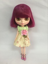Кукла телесного цвета, фиолетовая короткая Заводская кукла для волос, подходит для девочек