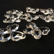 Transparente 28*35mm 40 pcs Cristal Solta Pérola Diy Acessórios Contas De Vidro Artificial Borboleta De Vidro Com Buraco Para peças de cortinas