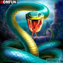 HOMFUN-pintura diamante 5D DIY "serpiente Animal", bordado 3D con diamantes de imitación cuadrados o redondos, estilo punto de cruz, decoración del hogar, A18887 2024 - compra barato