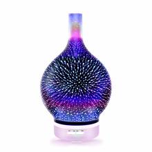 3D Fireworks  LED Night Light Air Humidifier Glass Vase Shape Aroma Essential Oil Diffuser Mist Maker Ultrasonic  fogger 120ml 2024 - buy cheap