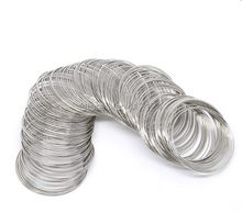 1000 Loops Silver Tone Memory Beading Steel Wire For Jewelry Making Findings 40mm Dia. 0.6mm Thick 2024 - buy cheap