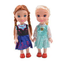 2 Pçs/set Congelado Minion Bonito Princesa Anna Elsa Dolls Para Meninas Action Figure Coleção modelo brinquedos para presente de Natal Das Crianças 2024 - compre barato
