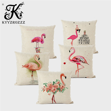 Tropical Plant Flamingo Animal Cushion Cover Home Linen Printing Art Decoration Car Sofa Hug Pillowcase Funda Cojin 45 * 45 2024 - buy cheap