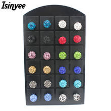 ISINYEE 12 pairs/set Fashion Crystal Balls Stud Earrings Sets For Women Girls Trendy Colorful Small Silver Earring Jewelry 2024 - buy cheap