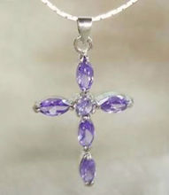 Бесплатная доставка> горячая Распродажа, новый стиль >>>> Очаровательное ожерелье с кулоном в виде креста из фиолетового кристалла 18 дюймов 2024 - купить недорого