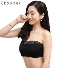 Ekouaer  Sexy Bra Tube Tops Underwear Women Strapless Lace Floral Bra Bandeau Top Crop Bra Female Intimates Lingerie Tube Tops 2024 - buy cheap