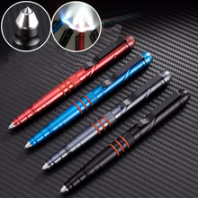 Portable Outdoor EDC Self Defense Tactical Pen With Led Light Emergency Strobe SOS Glass Breaker Writing Pen Birthday Gift 2024 - buy cheap