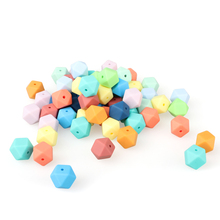 30/100/200/500pcs 14mm Mini Hexagon silicone beads Baby Teether BPA Free DIY Necklace Pacifier Chain Baby Teething Care Infant 2024 - buy cheap