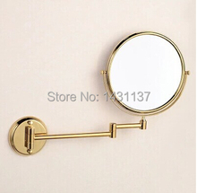 high quality gold finished 3 times 8' magnifying mirror brass material foldable retractable double faced dressing mirror 2024 - buy cheap