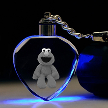 Llavero LED con forma de corazón de Barrio Sésamo para hombre y mujer, llavero con figuras de Anime, juguete de cristal, luz, regalo de Navidad, Unisex 2024 - compra barato