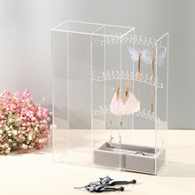 High-grade Acrylic Earring Display Stand Organiser Holder Necklace Earring Studs Storage Clear Jewelry Organizer Box Stand Rack 2024 - buy cheap
