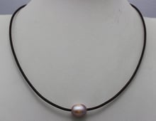 Free SHIPPINGblack leather natural colors purple /white /black/pink fresh water pearl necklace 10x12mm 17INCH (A0511) 2024 - buy cheap