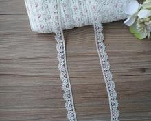 10 Yards Ivory with Pink Lace Trims Water Soluble Small Guipure Lace Fabric DIY Home Decoration Accessories 1.5cm 2024 - buy cheap