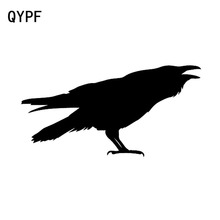 QYPF 17cm*8.6cm Cartoon Fun Animal Crow Bird Vinyl Car-styling Car Sticker Decal Black Silver Decor C15-1157 2024 - buy cheap