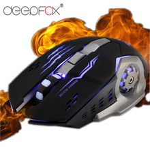 Игровая мышь Deepfox 3200DPI, 6 кнопок, 4 дышащие светодиодный оптические проводные компьютерные геймерские мыши для ноутбука и настольного ПК 2024 - купить недорого