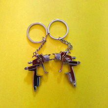 100Pcs High quality creative new water gun keychain men's and women's zinc alloy key ring gun-shaped metal tool key pendant 2024 - buy cheap