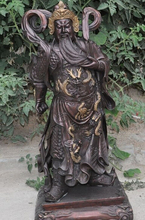 60CM  24"china bronze copper dragon guangong guanyu Mighty Generals Warrior god statue 2024 - buy cheap