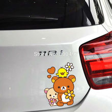 Newest Car Styling Car Covers Cartoon Bear Rilakkuma Car Sticker Car Decal for Toyota Chevrolet Volkswagen Tesla Honda Ford Lada 2024 - buy cheap