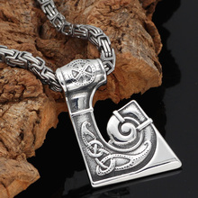 Ожерелье с подвеской из нержавеющей стали от солнца, нордическая Руна, скандинавский дракон 2024 - купить недорого