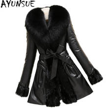 AYUNSUE Real Leather Jacket Patchwork Genuine Mink Coats Women Winter Sheepskin Coat Real Fox Fur Collar Plus Size 6XL 1554 2024 - buy cheap