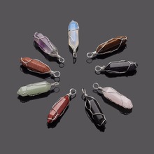 Hand Craft Reiki Healing Stone Small Bullet Pendulm Pendant Real Natural Amethysts Agates Opal Crystal Quartz Pendants for Women 2024 - buy cheap