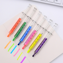 6pcs Slim Syringe Color Highlighter Marker Pen Set Syring Liner Drawing Novelty Stationery Office School Resaltadores A6527 2024 - buy cheap