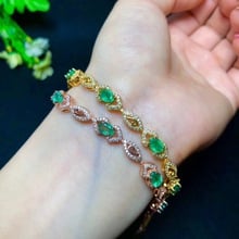 Pulsera de cadena de Esmeralda Natural y Real, brazalete de Esmeralda Natural real, Plata de Ley 925, envío gratis 2024 - compra barato