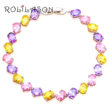 ROLILASON de parte superior vender Color plata de circón salud níquel plomo encanto pulseras de joyería de moda TB853 2024 - compra barato