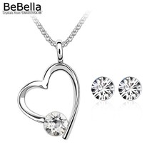 BeBella Crystal heart necklace earring set for women Made with Swarovski ELEMENTS for women gift 2024 - buy cheap