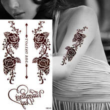 1pcs "loving you" Temporary Tattoo Henna Rose Alphabet Tattoo Sticker Body Art Tatuagem Temporaria 2024 - buy cheap