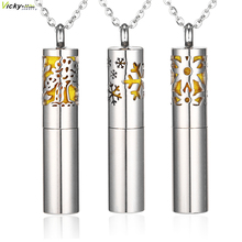 Essential Oil Container Pendant Necklace 316L Stainless Steel Diffuser Aromatherapy Locket Jewelry Free Chain Anxiety Whistle 2024 - buy cheap