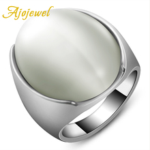 Ajojewel Size 7-10 Single Big White Opal Stone Finger Rings Men Women Fashion Jewelry Wholesale 2024 - buy cheap