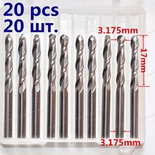 3.175mm*17mm,Freeshipping CNC solid carbide End Mill,tungsten 2 flutes ball nose router bit,wood tools,Relief Milling Cutter 2024 - buy cheap