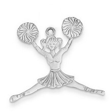 DOUBLE NOSE Alloy Metal Rhodium Plated Jewelry Accessories Cheerleader Jumping Poms Poms Charm 2024 - buy cheap