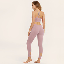 Conjunto de roupa esportiva feminina manga curta, peça conjunto de calça legging sexy para ginástica, yoga, corrida, dança, treino 2024 - compre barato