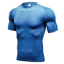 Camiseta de compresión para hombre, ropa deportiva de secado rápido para correr, para gimnasio, de verano 2024 - compra barato