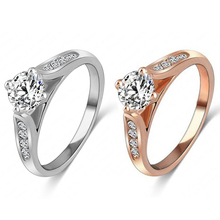 Women Bridal Wedding Engagement Cubic Zirconia Alloy Finger Ring Luxury Jewelry 2024 - buy cheap