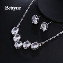 Bettyue Brand Charm Fashion Jewelry Sets AAA Zircon White Gold Color Oval Shape Jewelry Sets For Woman Simple Wedding Party Gift 2024 - buy cheap