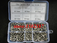 120pcs/lot M3 Cap Screw DIN912 Hex Socket Head Cap Screw Accessories Kits M3X6/8/12/16/20/25mm Bolt A2-70 Stainless Steel SUS304 2024 - buy cheap