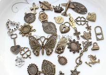 150pcs mixed styles of zinc alloy antiqued bronze silver charm pendants sampler set 15mm-50mm lead and nickle free 2023 - buy cheap