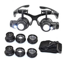 Magnifying 8 Lens Eye Glass Loupe Magnifier with LED Light Jeweler Watch Repair Magnification 2024 - buy cheap