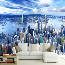 New Design Texture Wallpaper 3D Stereo Blue Sky City Building Landscape Photo Mural Dining Room Living Room Sofa Backdrop Walls 2024 - buy cheap