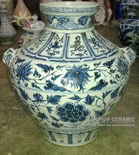 Old Chinese Yuan Dynasty Hand Painted Blue White Vase 2022 - buy cheap